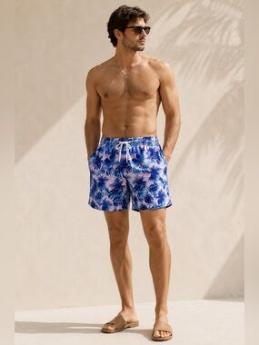 Sunset X Vine Tropical Monstera Swim Trunks Resortcore Surf Core Size XL